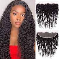 Lace Frontal Closure 13X4 Ear To Ear Hd Lace Frontal Deep Wave Brazilian Virgin Human Hair Extensions Frontal Bleached Knots Pre