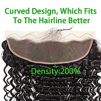 Lace Frontal Closure 13X4 Ear To Ear Hd Lace Frontal Deep Wave Brazilian Virgin Human Hair Extensions Frontal Bleached Knots Pre