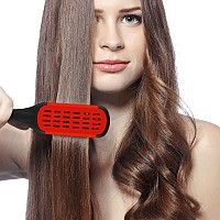 Honeydak Double Brush Boar Bristle Clamp Comb With Alligator Clips Rat Tail Comb For Hair Styling Red Black