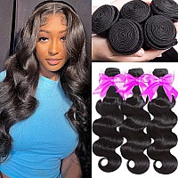 Body Wave Bundles Human Hair 3 Bundles 12A Brazilian Virgin Hairbundles For Black Women 14 16 18 Inches100 Unprocessed Human