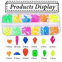 Belicey Nail Art Rhinestones Fluorescent Color Flatback Round Rhinestones Charms Nail Gem Stones With K9 Bling Glass Crystals Di