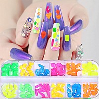 Belicey Nail Art Rhinestones Fluorescent Color Flatback Round Rhinestones Charms Nail Gem Stones With K9 Bling Glass Crystals Di