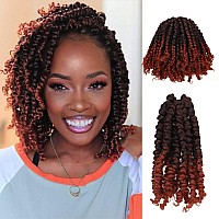 6 Inches 8 Packs Super Short Passion Twist Crochet Hair For Black Women And Kids Ombre Ginger Pre Looped Pretwisted Crochet Hai