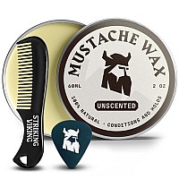 Striking Viking Mustache Wax Comb Kit Beard Mustache Wax For Men With Strong Hold Natural Beeswax Helps Tame Style Gro