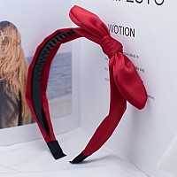 Lvyeer Hairband 6 Pieces Bow Headbands For Women Knotted Headbands Wired Rabbit Ears Cute Headbands Fashion Side Bow Hair Acces