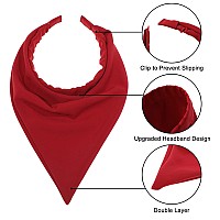 AWAYTR 3pcs Hair Bandana for Women Girls Solid Color Hair Scarf Headband Double Layer Chiffon Triangle Head Kerchief Headband Boho Hair Band (Solid Color (Black/White/Red))