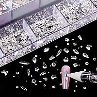 Nail Rhinestones Kit For Nail Art Decorations Flat Ab Rhinestones Kit For Diy Crafts Nail Shoes Clothes Jewels 600 Iridesc