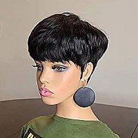 FCHW-wig Short Hair Wigs For Black Women Short Pixie Cuts Wigs For Black Women Short Straight Black Ladies Wigs Synthetic Short Wigs For Black Women African American Women Wigs (f7799)