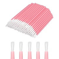 Gcqq 50Pcs Disposable Lip Brushes Pink Lipstick Applicator Lip Wands Makeup Beauty Tool Kits Pyo Cookie Paint Brush Pink