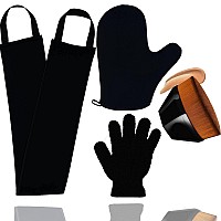 4Pack Self Tanning Mitt Set 1 Self Tanning Mitt 1 Self Tanner Lotion Back Applicator 1 Self Face Tanning Brush 1 Exfoliating