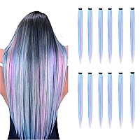 Snoblass 10 Packs Colored Clip In Hair Extensions 21 Colorful Straight Hair Extensions Clip In For Women Party Christmas Birt