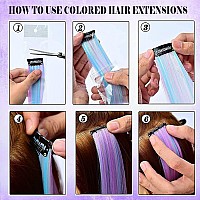 Snoblass 10 Packs Colored Clip In Hair Extensions 21 Colorful Straight Hair Extensions Clip In For Women Party Christmas Birt