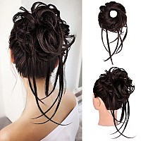 Hoojih Messy Bun Hair Piece Super Long Tousled Updo Hair Bun Extensions Wavy Hair Wrap Ponytail Hairpieces Hair Scrunchies With