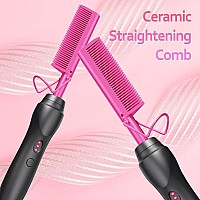 Hot Comb Hair Straightener Heat Pressing Combs Ceramic Electric Hair Straightening Comb Curling Iron For Natural Black Hair B