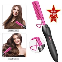 Hot Comb Hair Straightener Heat Pressing Combs Ceramic Electric Hair Straightening Comb Curling Iron For Natural Black Hair B