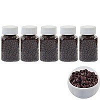 5000 Pcs Silicone Lined Micro Rings Links Beads 5Mm Lined Beads For Hair Extensions Brown