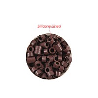 5000 Pcs Silicone Lined Micro Rings Links Beads 5Mm Lined Beads For Hair Extensions Brown