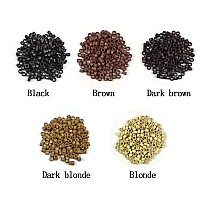 4000 Pcs Silicone Lined Micro Rings Links Beads 5Mm Lined Beads For Hair Extensions Tool Dark Blonde