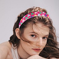 Fishdown Rainbow Headband 8 Pcs Glitter Headbands For Girls Sequin Headbands For Girls With Heart Design Hair Accessories For