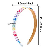 Fishdown Rainbow Headband 8 Pcs Glitter Headbands For Girls Sequin Headbands For Girls With Heart Design Hair Accessories For