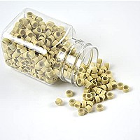 5000 Pcs Silicone Lined Micro Rings Links Beads 5Mm Lined Beads For Hair Extensions Blonde