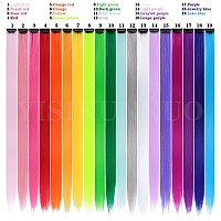 25 Pack Colored Party Highlights Clip in Hair Extensions for Women Kids Girls 22 inches Multi-colors Straight Hair Synthetic Hairpieces In The Party(25 colored)