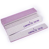 Canvalite 12Pcs 100180 Grit Coarse Nail Files For Acrylic Nails Professional Nail File Reusable Emery Board Nail Styling Tools