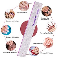 Canvalite 12Pcs 100180 Grit Coarse Nail Files For Acrylic Nails Professional Nail File Reusable Emery Board Nail Styling Tools