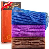 3 Pieces African Bath Sponge African Net Long Net Bath Sponge Exfoliating Shower Body Scrubber Back Scrubber Skin Smoothergreat