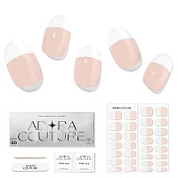 Adora Couture Semi Cured Gel Nail Strips 30Pcs Glaze Nail Strips Gel Wraps For Nails Gel Nail Stickers With Uv Light Require