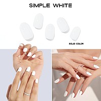 Adora Couture Semi Cured Gel Nail Strips White 30Pcs Glossy Solid White Strips Gel Nail Sticker Gel Nail Stickers With Uv Lig