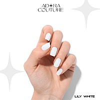 Adora Couture Semi Cured Gel Nail Strips White 30Pcs Glossy Solid White Strips Gel Nail Sticker Gel Nail Stickers With Uv Lig