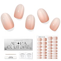 Adora Couture Semi Cured Gel Nail Strips 30Pcs Semi Sheer Ombre Milky Peach Fuzz Gel Nail Sticker Gel Nail Stickers With Uv L