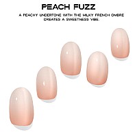 Adora Couture Semi Cured Gel Nail Strips 30Pcs Semi Sheer Ombre Milky Peach Fuzz Gel Nail Sticker Gel Nail Stickers With Uv L