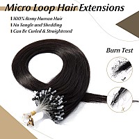 Sego Micro Loop Human Hair Extensions 20 Inch Natural Black Micro Beads Hair Extensions Human Hair Cold Fusion Micro Ring Hair E