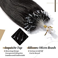 Sego Micro Loop Human Hair Extensions 20 Inch Natural Black Micro Beads Hair Extensions Human Hair Cold Fusion Micro Ring Hair E