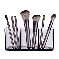 Hblife Clear Makeup Brush Holder Organizer Acrylic Cosmetic Brushes Storage With 3 Slots Eyeliners Display Case For Vanity