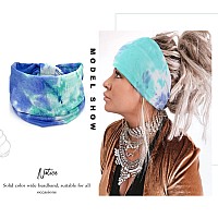 Gortin 3 Pack Boho Wide Headbands African Turban Head Bands Leopard Stretch Knotted Head Wraps Floral Elastic Yaga Hair Bands Sw