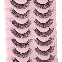 Wiwoseo False Eyelashes Russian Strip Lashes Natural Look 3D Effect Russian Volume Lashes Wispy Fluffy D Curl Eyelashes 15Mm Sho