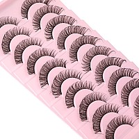 Wiwoseo False Eyelashes Russian Strip Lashes Natural Look 3D Effect Russian Volume Lashes Wispy Fluffy D Curl Eyelashes 15Mm Sho