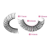 Wiwoseo False Eyelashes Russian Strip Lashes Natural Look 3D Effect Russian Volume Lashes Wispy Fluffy D Curl Eyelashes 15Mm Sho