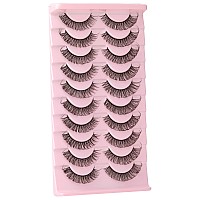 Wiwoseo False Eyelashes Russian Strip Lashes Natural Look 3D Effect Russian Volume Lashes Wispy Fluffy D Curl Eyelashes 15Mm Sho