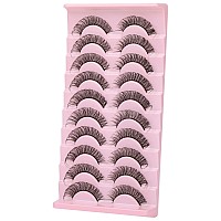 Wiwoseo False Eyelashes Russian Strip Lashes Natural Look 3D Effect Russian Volume Lashes Wispy Fluffy D Curl Eyelashes 15Mm Sho