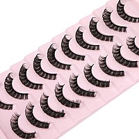 Wiwoseo False Eyelashes Russian Strip Lashes D Curly Faux Mink Lashes Wispy Fluffy Volume Russian Lashes 3D Effect Fake Eyelashe