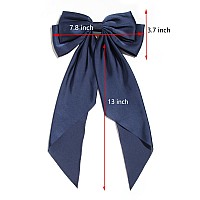 Susulu Hair Bows For Women Girlslarge Satin Bow Barrette Hair Clips Long Ribbon Bow Clips Suit For Thick Thin Hairhair Accesso