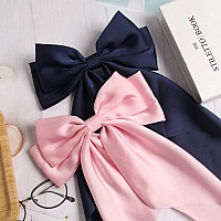 Susulu Hair Bows For Women Girlslarge Satin Bow Barrette Hair Clips Long Ribbon Bow Clips Suit For Thick Thin Hairhair Accesso