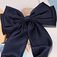 Susulu Hair Bows For Women Girlslarge Satin Bow Barrette Hair Clips Long Ribbon Bow Clips Suit For Thick Thin Hairhair Accesso