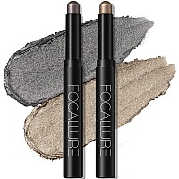 Focallure 2 Pcs Cream Eyeshadow Stickbrightener Eyeshadow Pencil Crayonhighlighter Eye Shadow Stick Sets With Creaseproof For