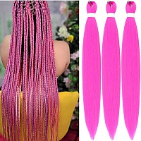 Periwinkle Pink Pre Stretched Braiding Hair 30Inch Kanekalon Braiding Hair Pre Stretched Braid Hair