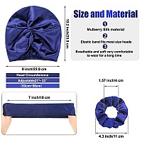 6 Pieces Womens Hair Wrap Set Silk Bonnet Scrunchy And Ponytail Holder For Sleeping And Hair Care Pink Navy Blue Rose Go